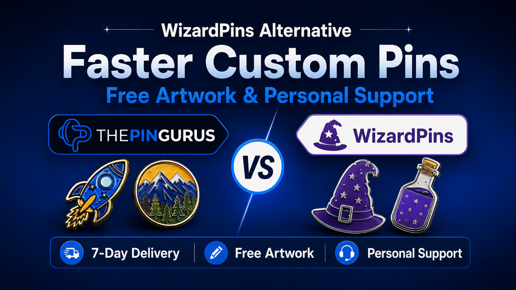 WizardPins Alternative: Faster Custom Pins with Free Artwork &amp; Personal Support
